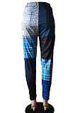Casual Pants Printing Color Matching Plaid Long Pants WT9069