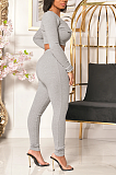 Elegant Long Sleeve Round Neck Buttoned Flat Pocket Babydoll Blouse Long Pants Sets YYZ647