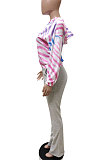 Casual Tie Dye Long Sleeve Slant Pocket Waist Tie Hoodie Long Pants Sets BDF8048