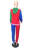 Casual Polyester Long Sleeve Contrast Binding Slant Pocket Hoodie Pants Sets HYY8835