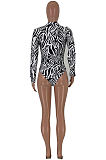 Utility Sexy Striped Long Sleeve Round Neck T-Shirt Midi Skirt Sets JC7003
