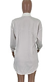 Fashion Casual Joket Loose Single-Breasted Leeter Shirt BLK0312