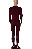 Wish Line Spliced Back Zipper Personality Tight Jumpsuits DY6633
