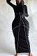 Casual Cute Polyester Letter Long Sleeve Spliced Long Dress R6399