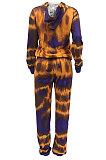 Fleece Indiana Gradient Tie Dye Hooded Casual Sport Sets MLM9031