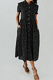 Retro Loose Dress With Lapel Point And Short Sleeves NS6845