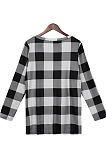 Casual Loose-Fitting Check Print V-Neck T-Shirt Blouses For Women NS8268