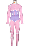 Sexy fashion yoga suit contrast color tight two sports sets ZS0319