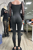 Net Yarn Ruffle Puff Sleeve Jumpsuits MA6650