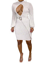 Womenswear Casual Fashion Knitting Dress Contain The Belt MF6604