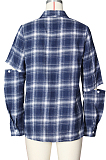 Casual plaid shirt with long sleeves and multiple buttons