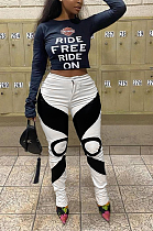 Street Style Low Waist Fashion Hipster Prints Long Pants Capris Pants DN8575