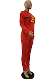 Casual Polyester Letter Burn Printing Long Sleeve Hoodie Mid Waist Long Pants Sets ALS3581