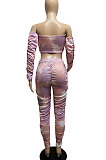 Printing Long Sleeve Sexy Chest Wipe Long Pants Sets DY6612
