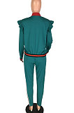 Autumn Winter Stripe Zipper Sport Suits Sets TL6188