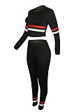 Womenswear Red White Stripe Long Sleeve Two-Piece TL6461