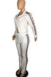 Fashion Womenswear Long Sleeve Zipper Spliced Two-Piece TL6459