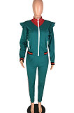 Autumn Winter Stripe Zipper Sport Suits Sets TL6188