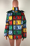 Color Greenback Printing And Dyeing Hooded Down Jacket  Coat QZ4553