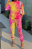 Tie Dye Printing Ankle Banded Pants Sets BBN143