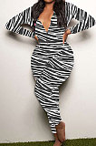 Casual Leopard Printing Long Sleeve Long Pant At Home Bodycon Jumpsuits SDD9464