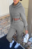 Womenswear Long Sleeve Heap Collar Hooded Sport Sets FH126