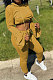 Hooded Horn Sleeve Pure Color Fleece Two-Piece WM935