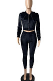 Casual Sexy Simplee Long Sleeve Ruffle Hoodie Pants Sets YLY128
