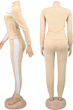 Solid Color Joining Together Zipper Woman Sports Suit KZ223