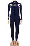 Solid Color Joining Together Zipper Woman Sports Suit KZ223