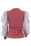Fashion Casual Pure Color Puff Sleeve Round Neck Jacket ZNN8341