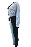 Casual Sport Womenswear Spliced Positioning Double Color Two-Piece SYY8003