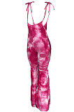 Casual Fashion Womenswear Big Bell Bottoms Tie Dye Jumpsuits SYY8020