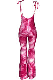 Casual Fashion Womenswear Big Bell Bottoms Tie Dye Jumpsuits SYY8020