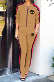 Fashion Womenswear Positioning Printing Long Sleeve Zipper Casual Two-Piece SYY8026