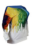 Fashion Womenswear Tie Dye Printing Oblique Shoulder T Shirts SYY8031