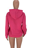 Fashion Casual Letter Printing Pink Hooded Fleece SYY8030