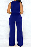 V Neck Vest Knit Pure Color Fashion Casual Pants Sets WMZ2599