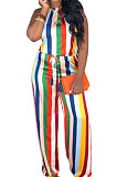 Sexy Colour Stripe Casual Jumpsuit D68281
