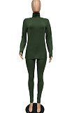 Autumn Winter Women Casual Fashion Long Sleeve High Neck Long Pants At Home Two-Piece WMZ2605
