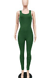 Pure Color Ruffle Sexy Sling  Bodycon Jumpsuits WMZ2588