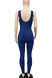 Pure Color Ruffle Sexy Sling  Bodycon Jumpsuits WMZ2588