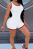 Spliced Multi Braid Women Sexy Backless Sport Romper Shorts WMZ2608