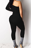 Long Sleeve Pure Color Sexy Mid Waist Bodycon Jumpsuits AMM8209