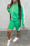 Sport Fashion Casual Coat Zipper Shorts Sets ED8260