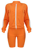 Sport Fashion Casual Coat Zipper Shorts Sets ED8260