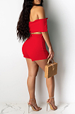 Red Sexy Club Strapless Shorts Two-Piece QQM4192