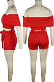 Red Sexy Club Strapless Shorts Two-Piece QQM4192