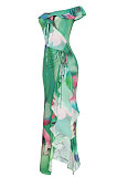 Falbala Printing Tie Dye Spring Long Dress ED8271