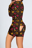 Pink Valentine's Day Printed Home Butt Pants Jumpsuit SDD9478